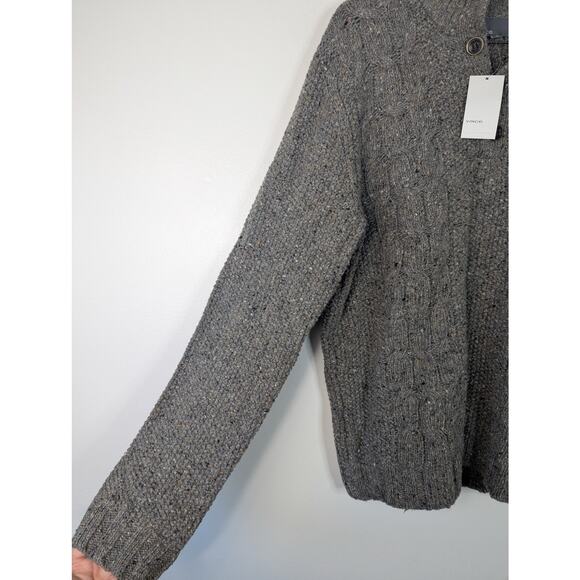 NWT Men's Vince Wool 1/4 Button Cable Knit Sweater - Picture 2 of 7